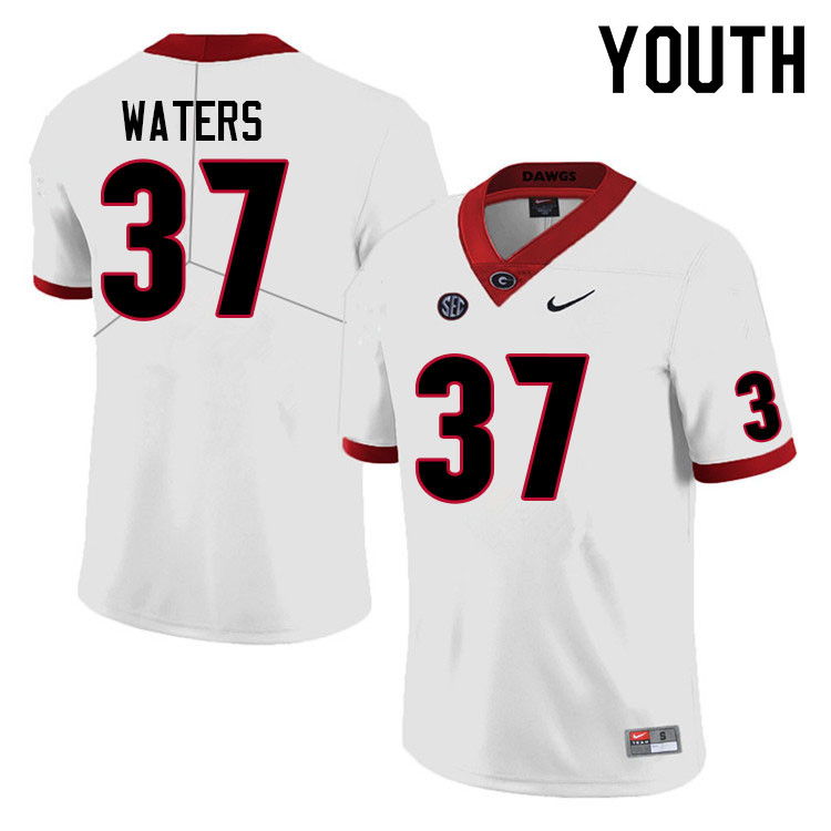 Georgia Bulldogs Youth Woody Waters #37 White Anniversary Stitched College UGA Football Jersey 23YZ010UU